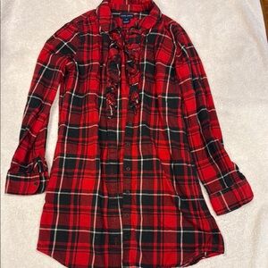 Ralph Lauren  Red Plaid long Button-Up Shirt